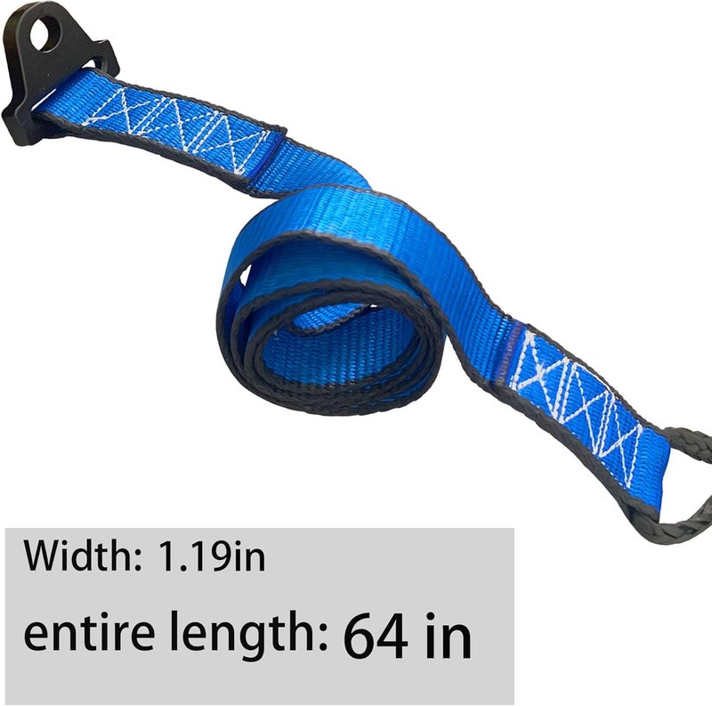 SUONE Plow Strap for ATV UTV Winch 64 Inch,4800lb High Tensile Strength，Heavy Duty Snow Plow Lift Strap for Standard or Wide Winches - Image 2